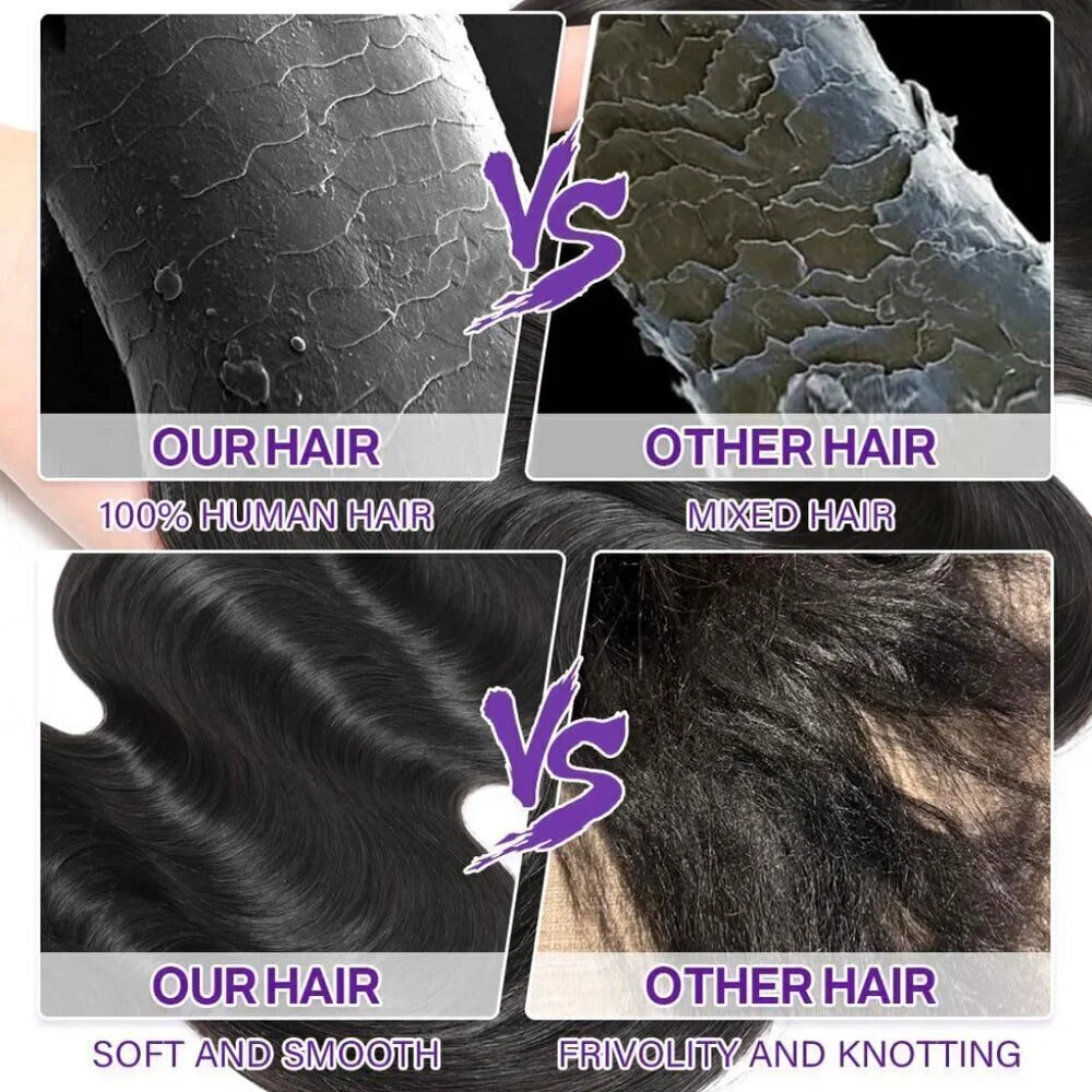 Brazilian Human Hair Bundles 18 20 22 Inch Body Wave 3 Bundles Human Hair 300gm